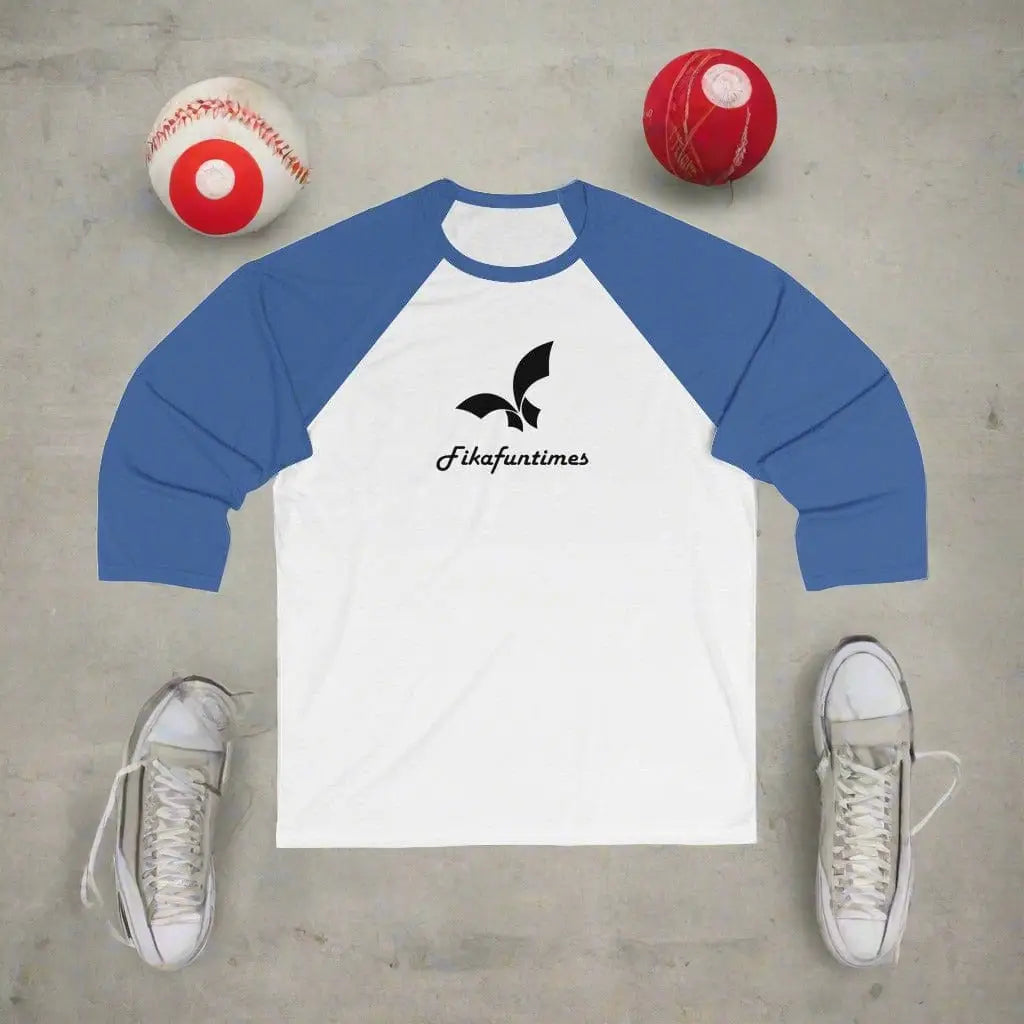 Unisex Fikafuntimes Logo Print Contrast Block Color Baseball T-shirt